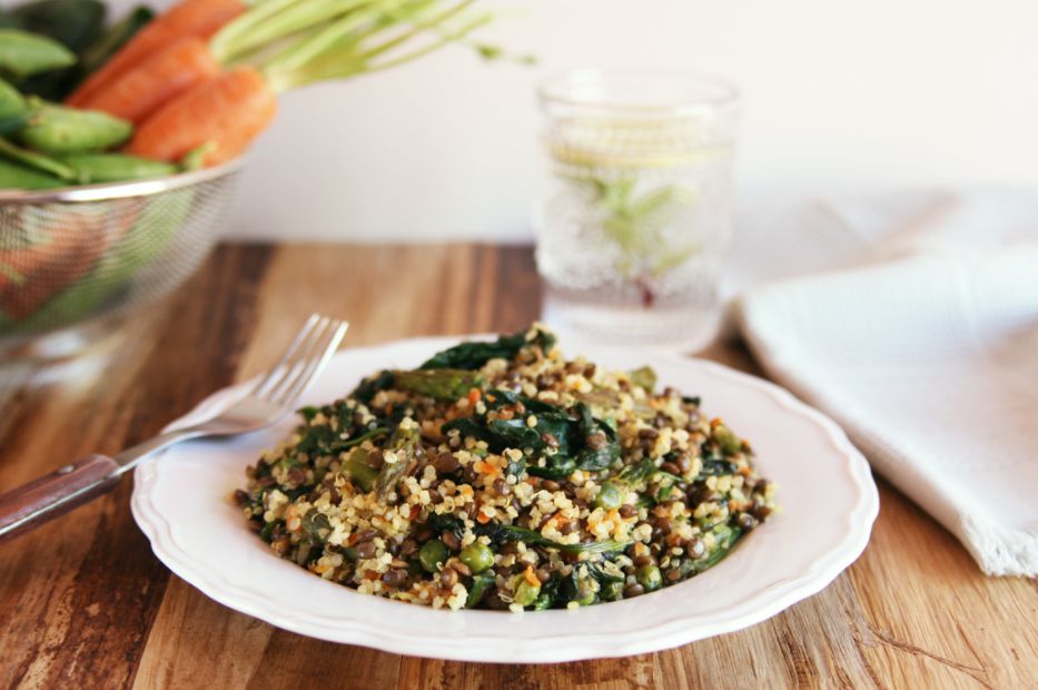 Ensalada fresquita de lentejas y quinoa